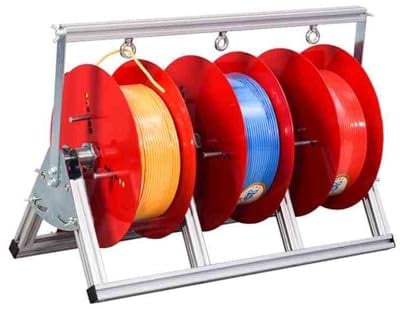 Zusammenklappbarer Kabeltrommelständer, Mehrfachspulen-Kabelabroller Mit 3/4/5 Ablagefächern, Kfz-Kabelaufbewahrung, 50 Kg Tragkraft, For Baustellen(340x500x240mm)