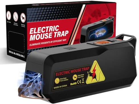 Rattenfalle Elektrisch,Mausefalle für Drinnen,Rattenfallen Schlagfallen Eine Hochspannung von 1800 V tötet Mäuse sofort,Elektrische Mausefalle,Mäusefalle Elektrisch,Wirksam für Kleine Mäuse