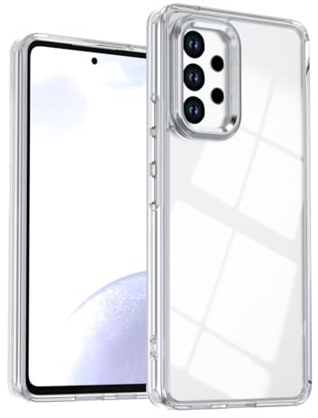 Jiajihua Clear Phone Case Compatible with Samsung Galaxy A52 / A52S Camera Lens Protector Shockproof and Drop-Resistant Semi-Transparent Acrylic Clear