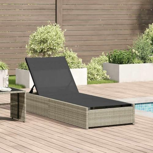 THOYTOUI 1-TLG. Set Moderne Sonnenliege Beige - Sonnenliege mit Verstellbarer Rückenlehne & robuster Bauweise für Gemütliche Entspannung im Garten (200,5 x 70 x 75 cm)