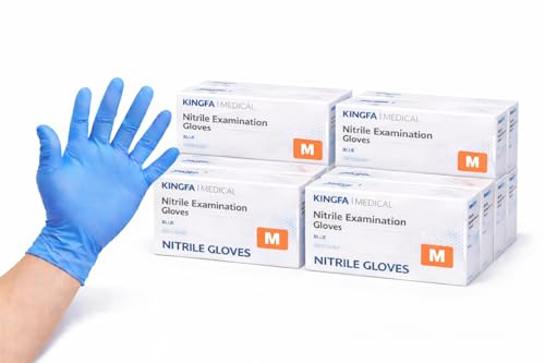 Alupedia Nitrilhandschuhe Blau Puderfrei & Latexfrei – Einweghandschuhe/Einmalhandschuhe Reißfest – Medizinische Untersuchungshandschuhe für Reinigung, Gastronomie, Tattoo & Haushalt (1000, M)