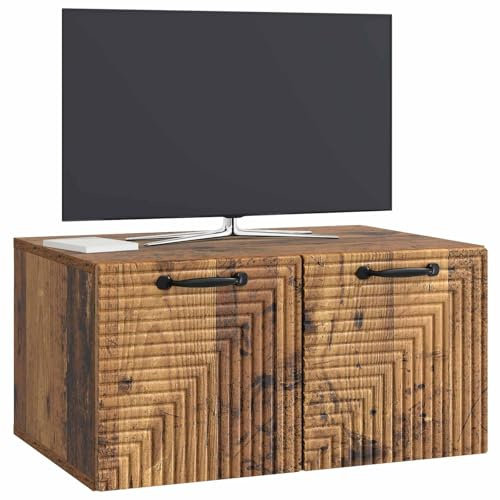vidaXL Wandmontierter TV-Schrank Altholz 59,5 x 41 x 30 cm, Wohnzimmer, moderner rechteckiger Stauraum, wandmontierte Medienkonsole, platzsparendes Möbel für Dein Zuhause