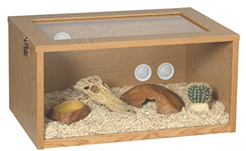 Tall Oak Terrainium - L61 x D38 x H30cm (24 x 15 x 12) - Tall Reptile Enclosure - Easy Access - Simple Set Up - Glass Terrarium - Reptile Accessories