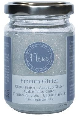 FLEUR DESIGNER'S PAINT | Vernice Trasparente e Glitterata a Base d'Acqua, Adatta su Qualsiasi Superficie, Fleur Specials, Colore Angel, Made in Italy, Formato 130 ml
