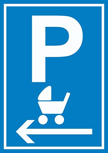 HB-Druck Kinderwagen Parkplatz Links Schild A4 Rückseite selbstklebend
