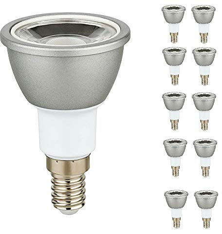 10er Packung 6 Watt LED Strahler Spot 600 Lumen E14 warmweiß Schraubsockel 251