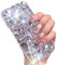 LCHDA für iPhone 6 Plus / 6S Plus Diamant Hülle, Bling Glitzern Strass Glänzend Handyhülle Durchsichtig Klarer Kristall Steine Harte Schale Flexibel Silikon Stoßstange Schutzhülle - Weiß