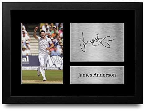 HWC Trading James Anderson A4 Gerahmte Signiert Gedruckt Autogramme Bild Druck-Fotoanzeige Geschenk Für England Cricket-Fans