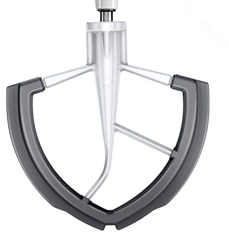 Flex Edge Beater for KitchenAid 6QT Bowl-Lift Stand Mixer, Double Silicone Edge Mixer Paddle, White