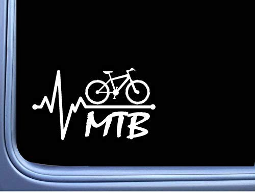 SUPERSTICKI Herzschlag MTB Mountainbike 20cm Aufkleber,Autoaufkleber,Sticker,Decal,Wandtattoo, aus Hochleistungsfolie,UV&waschanlagenfest,
