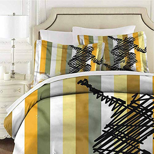 Jugend-Tagesdecke, Bettbezug-Set, Skateboarder Scribble 1 Bettbezug und 2 Kissenbezüge, leicht und pflegeleicht – King-Size-Bett 264,2 x 228,6 cm
