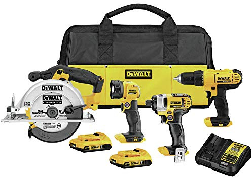 DEWALT 20V MAX* Cordless Drill Combo Kit, 4-Tool (DCK466D2)