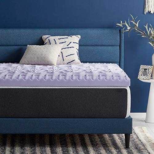 Lucid Matratzenauflage, Memory-Schaum, beruhigend, gezielt, mit Komfortzonen, Queen-Size-Bett, Lavendel, 7,6 cm, 5 Stück