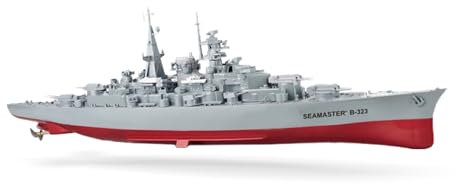 Cartronic Seamaster 2.4 GHz Schlachtschiff B-323, 71 x 10,5 x 20 cm I Ferngesteuertes Schiff mit Licht I Bis zu 80 m Reichweite I RC funkgesterte Schiff ab 14 Jahre