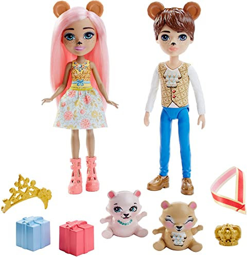 Enchantimals GYJ07 - Bären 2er-Pack, mit Braylee Bear & Bannon Bear Puppen (ca. 15,2 cm) und 2 Tieren, Spielzeug für Kinder ab 4 Jahren