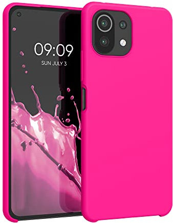 kwmobile Cover per Xiaomi 11 Lite (5G) NE/Mi 11 Lite (5G) Custodia - Back Case per Smartphone in Silicone TPU - Protezione Gommata - rosa shocking