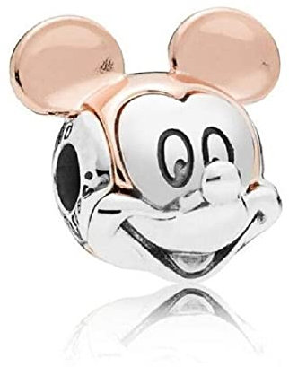 D 17 Charm Mickey Rosa, Plata de Ley 925, Compatible con Pulsera Pandora