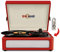 Retro Musique Bluetooth Table Top Turntable Tragbarer Vinyl-Schallplattenspieler mit FM-Radio und eingebauten Lautsprechern (Rot)