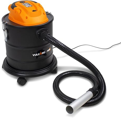 Feider - Aspirateur Vide Cendre 1400 W 20 L, Fonction Souffleur, Tension 230-240 V, Aspiration 19 Kpa, Filtre HEPA, Cuve Acier Noir, Décolmatage Semi-Auto Vulcano