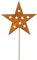 B2S BACK2SEASON Metall Stecker Sterne mit Sternen innen zum Stecken Edelrost Weihnachtsdeko Gartenstecker H 72 cm Made in Europa (Metall, Edelrost Sterne im Stern)