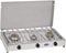 PARKER FORNELLO DA TAVOLO GAS METANO 3 FUOCHI CON PIANALE IN ACCIAIO INOX E TELAIO GRIGIO 5523GM - USO ESTERNO