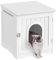 Abician Meuble Cache Litière de Petite Taille Maison de Toilette pour Chat en Bois MDF Meuble de Bac à Litière Niche pour Chats Maison pour Chaton Salon Chambre Salle de Bains Blanc