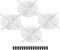 PATIKIL 140mm Fan Finger Grill, 4 Pack Metal Grill Protector Guard with Screw for 140X140mm Fan Protective Cover DIY, Silver