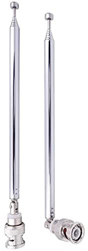 BRIUERG (2 Pack) Antenne Radio BNC avec BNC Mâle Prise Jack Connecteur Adaptateur TéLescopique en Acier Inoxydable HF VHF UHF BNC Antenne