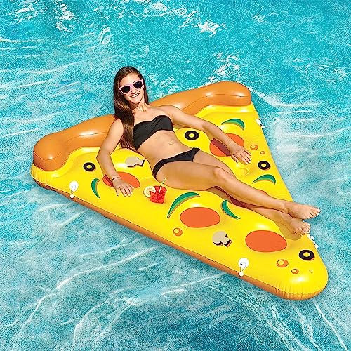 EHOTER Luftmatratze Pool Pizza Pool Spielzeug Luftmatratze Wasser Pool Zubehör Spaß Wasserhängematte Luftmatratze Pool Erwachsene 4 IN 1 Wasserspielzeug für Sessel Hängematte Matratzen Sitz