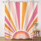 LIGHTINHOME Boho abstrakter Sonnen-Duschvorhang, 152,4 x 183,9 cm, Orange, Rosa, Regenbogen, modern, groovig, Retro, Vintage, ästhetisch, 70er-Jahre-Stil, Kinder-Badezimmerstoff, wasserdicht,