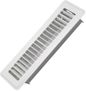 Howeall 2 x 10 Floor Register - Heavy Duty Steel Walkable Floor Vents - Easy Adjust Air Supply Lever - Vent Covers for Home (White), HWFR421