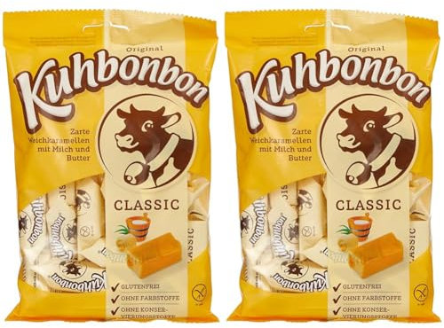 Kuhbonbon Classique Bonbons au Caramel avec Lait/Beurre 200 g (Lot de 2)