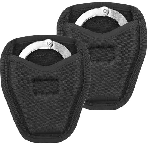 Handschellen-Etui, 2 Stück, offene Oberseite, Handschellentasche, Nylon-Manschettenhalter, Holster für Polizei, Strafverfolgung, Zubehör für Standard-Ketten- oder Scharnier-Handschellen
