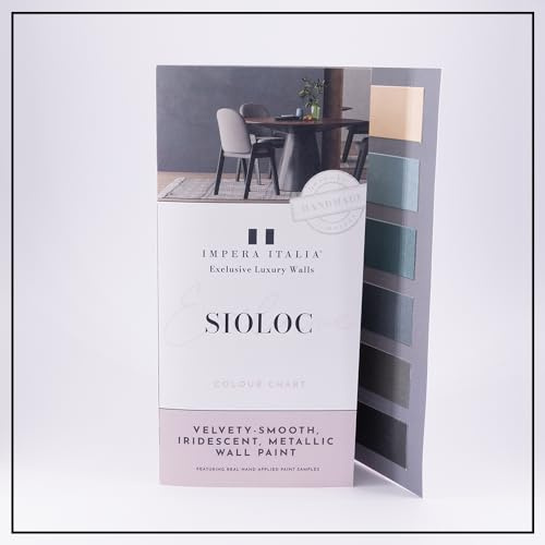 Impera Italia Colour Chart with 18 Hand Applied Paint Swatches Made Using Genuine Paint. Includes Application Guidance. (Sioloc Metallic Paint)