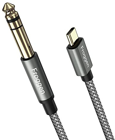 Froggen USB Typ C Klinke auf 6.35mm Klinke Kabel Aux Adapter Stereo ​Audio Gold-Plated Kabel Digital Kabel Unterstützt für Mischpult, Mikrofon, Recorder, Mixer, Verstärker usw.