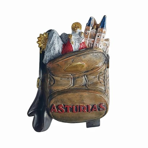 Imán para nevera 3D de Asturias España, recuerdo turístico, decoración para nevera, resina, pintado a mano, colección artesanal