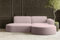 Kaiser Möbel, Ecksofa, Sofa Modena Studio Parma, Modern Design Couch, Polsterecke, Freistehend Sofa Wohnzimmer -Stoff Dicker Cord Poso Rosa Rechts