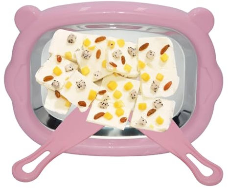 Piastra per gelato, per gelato, con 2 spatole, piastra per gelato, gelato, 21,5 x 16 cm