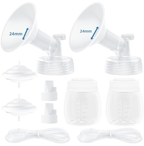 Breast Pump Parts Compatible with Spectra Replacement Pump Parts, Spectra Pump Parts, Spectra Breast Pump, Spectra Bottles, Spectra s1 s2 Pump Parts, Spectra Flange 24mm Full Set Replacements 2 Set