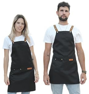 Genérico Delantal de Trabajo Profesional Impermeable con Bolsillos – Ajustable, Resistente y Antimanchas – Ideal para Cocina, Barista, Taller, Jardinería, Chef o Peluquería