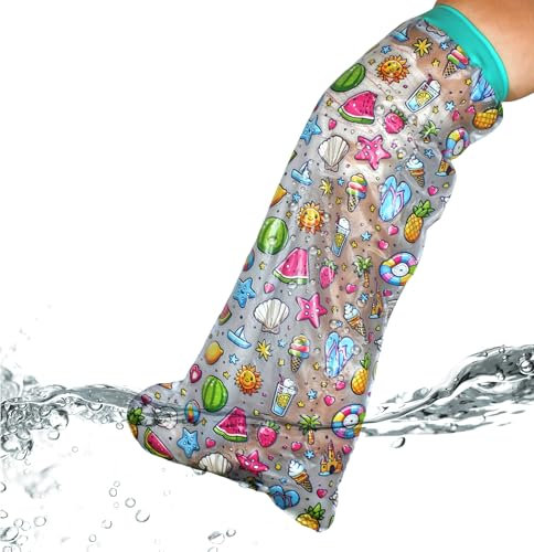 DOJA Barcelona Waterproof Leg Cast Cover - PVC - Leg Bandage Protector with Silicone Seal for Plaster Cast Leg Child and Teen, Waterproof Cover for Shower or Pool Watertight Protection
