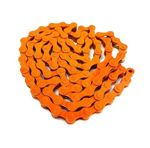 AOLUOER Single Speed ​​B//M//X Fixed Gear Fahrradkette 98L mit Links Dreirad City Retro Fahrradkette(Orange)