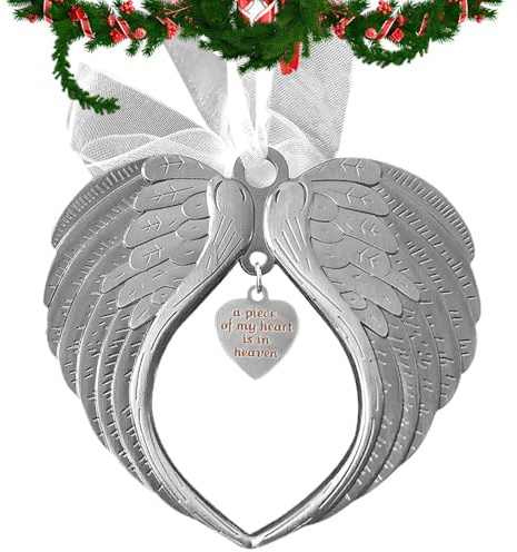 Tuxxjzm Bilderrahmen Angel Always in My Heart - Fotorahmen Weihnachtsschmuck mit herzförmigen Engelsflügeln - Ein Stück meines Herzens ist im Himmel Ornament für Weihnachtsbaum in of Loved