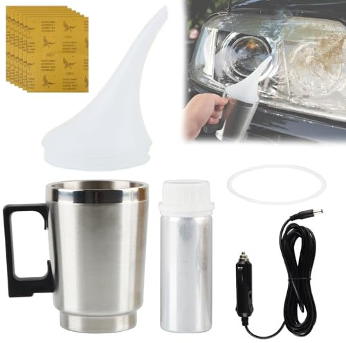 ZoneYan Scheinwerfer Aufbereitungs-Set, Scheinwerfer Reparatur-Set mit 50 ml Reparaturflüssigkeit, Headlight Repair Kit für Scheinwerfervergilbung, Oxidation, Dunst, Kratzer
