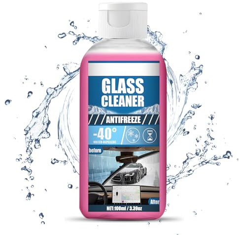 Antifreeze Glass Cleaner, Acqua di Vetro Antigelo per Auto, Liquido lavavetri Auto, Detergente Anticongelante per Vaschette Tergicristallo Effetto Antigelo Fino a -60°C per Periodo Invernale-100ml