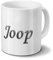 printplanet Tasse mit Namen Joop - Motiv Chrom-Schriftzug - Namenstasse, Kaffeebecher, Mug, Becher, Kaffeetasse - Farbe Weiß