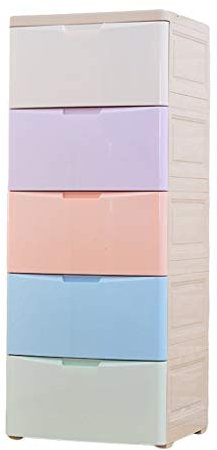 Aufbewahrungsschrank mit 114,3 cm Breite und dicken Schubladen, Kunststoff-Schließfach für Baby-Kleiderschrank, Organisation, Kinderkommode, Schrank mit 6 Ebenen, gemischte Farben