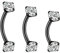 ESHIONER G23 Titan Rook Piercing Schmuck Banane Augenbrauen Barbell Helix Labret Piercing Lippe Lippenpiercing Daith Belly Bar Schwarz CZ Kegel Curved Barbell 6mm 8mm 10mm 16G 3Stück