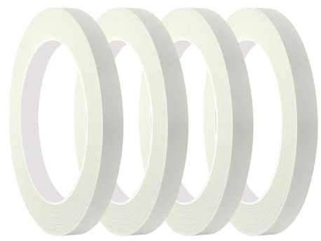 Qrity 4 Cinta de Enmascarar para Pintar, Cinta Adhesiva de 10 mm x 50 m para Pintura, Decoración, Oficina de Bricolaje, Arte, Artesanía