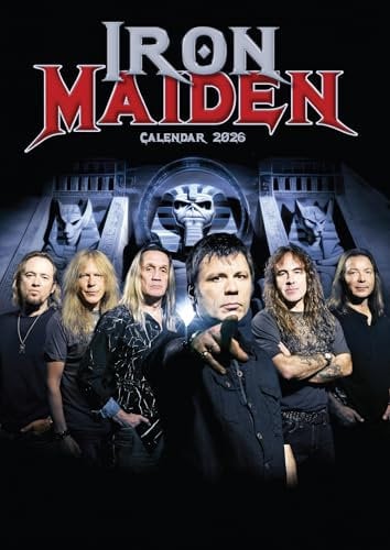IRON/MAIDEN 2026 Wall Calendar, A3 Size 29.7 x 42 cm, 12 Monthly Photographs, Wirobound, Full Colour